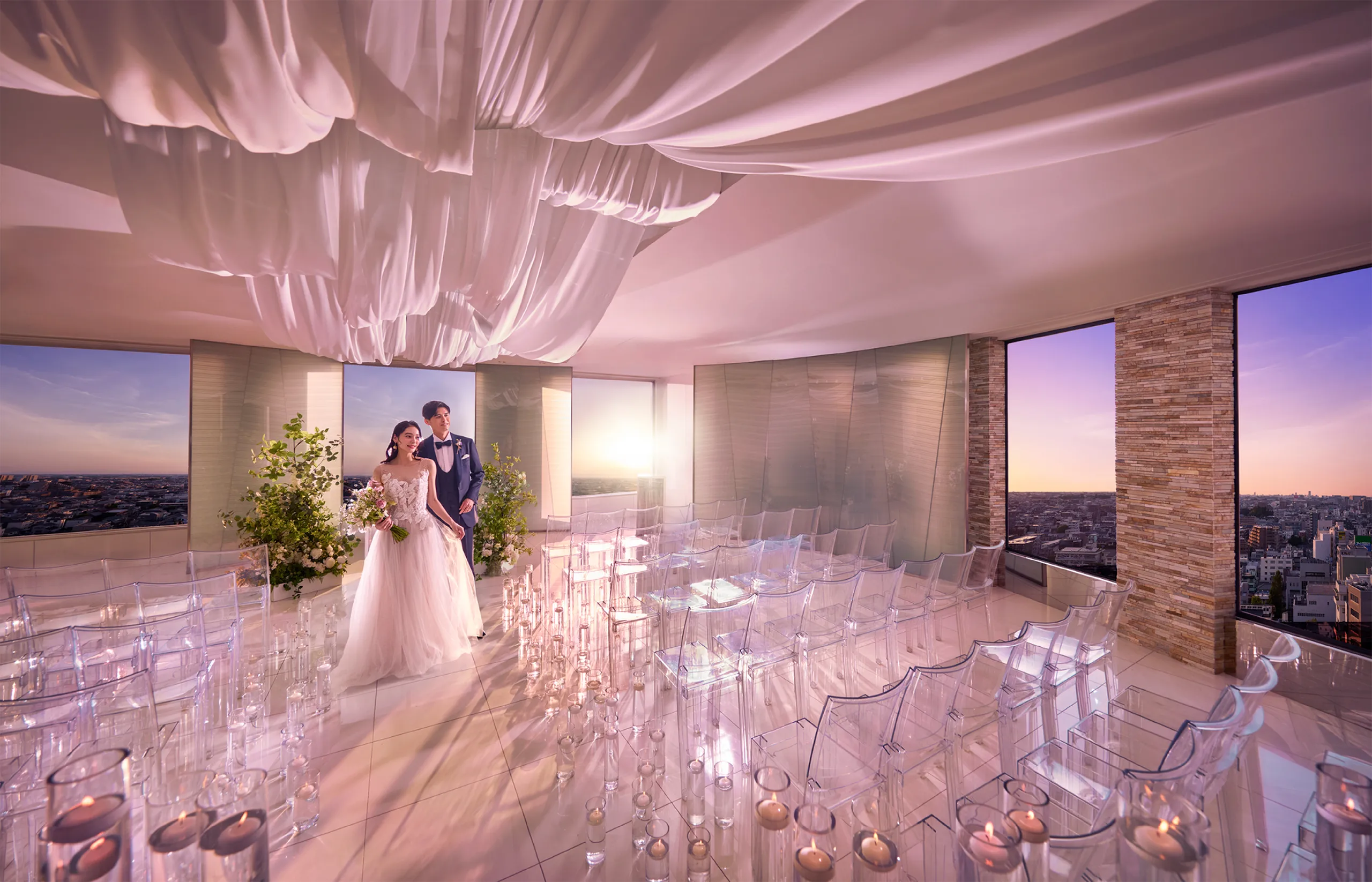 全面ガラス張りの光のマジック